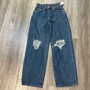 Wild Fable Highest Rise Baggy Jean size 2/26 waist color blue denim jeans new